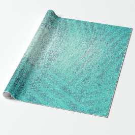 Ocean Tiffany Aqua Paint Rand Linen Metallic Presentpapper