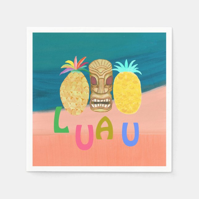 Ocean Tiki Pineapple Luau Pappersservett (Framsidan)