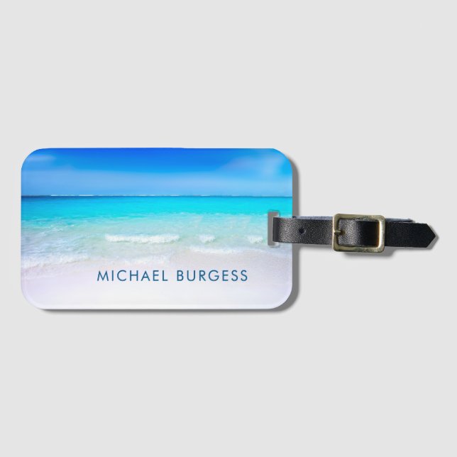 Ocean Travel Beach Sea Life Aqua Blue Bagagebricka (Framsida horisontal)