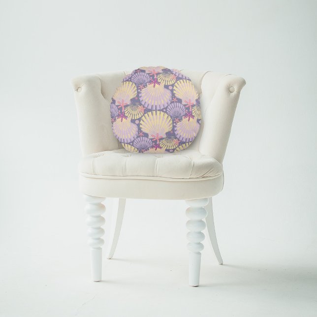 Ocean Treasures lavender Rund Kudde (Skapare uppladdad)