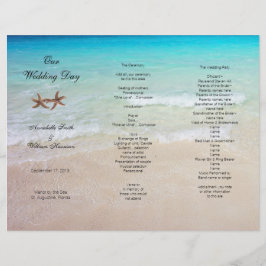 Ocean Tri-Fold Tropical Beach Wedding Program
