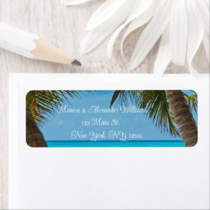 Ocean Tropical Beach Return-adressetikett Returadress Etikett
