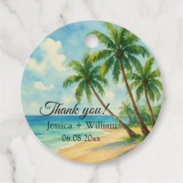 Ocean Tropical Island Beach Wedding Tack Gåvor Etiketter