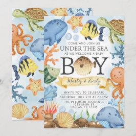 Ocean under Sea Boy Baby Shower-inbjudan Inbjudningar