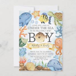 Ocean under Sea Boy Baby Shower-inbjudan Inbjudningar