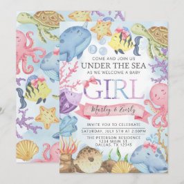Ocean under Sea Girl Baby Shower-inbjudan Inbjudningar