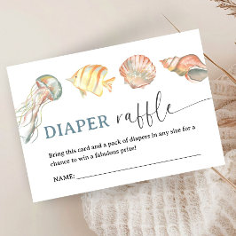 Ocean Under The Sea Baby Shower Diaper Raffle Tilläggskort