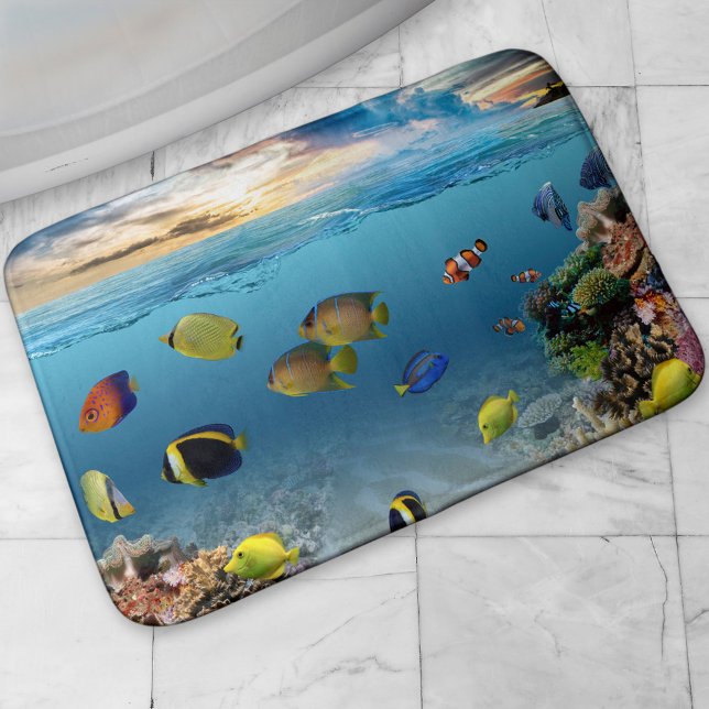 Ocean Underwater Coral Reef Tropical Fish Badrumsmatta (Skapare uppladdad)