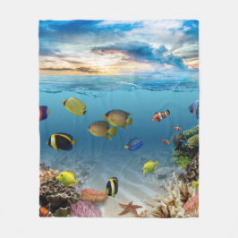 Ocean Underwater Coral Reef Tropical Fish Fleecefilt