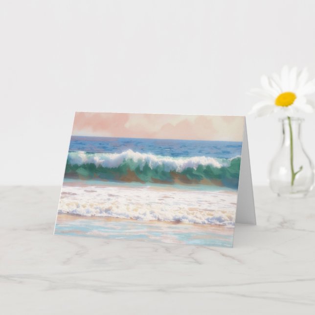 Ocean Våg Tropisk Konst Strand Notkort Kort (Liten växt)