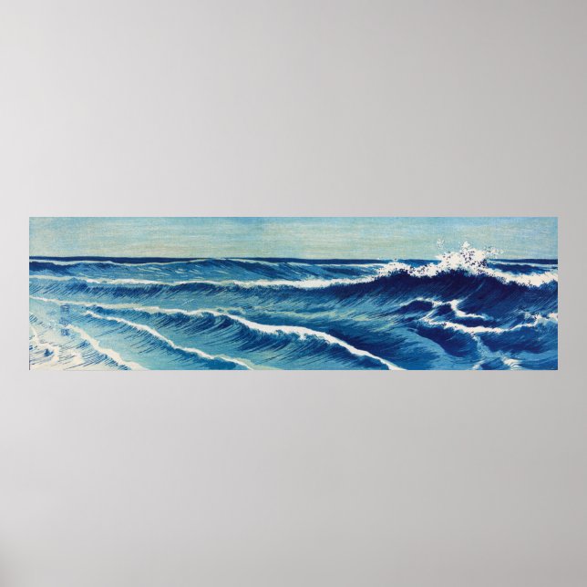 Ocean Vågar av Uehara Konen (1878-1940) Poster (Framsidan)