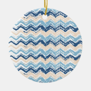 Ocean Vågar Chevron Julgransprydnad Keramik