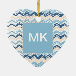 Ocean Vågar Chevron Julgransprydnad Keramik