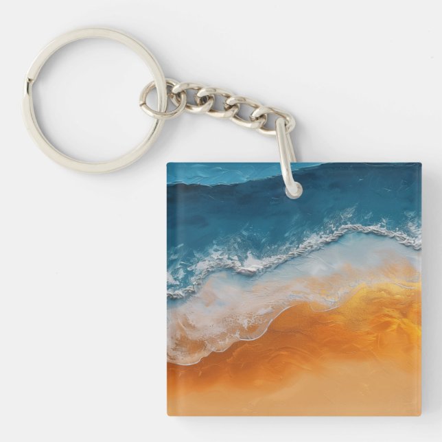 Ocean Vågar & Golden Sand - Beach Art Coastal Gift (Framsidan)