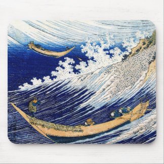 Ocean Vågar Hokusai japansk finkonst Musmatta