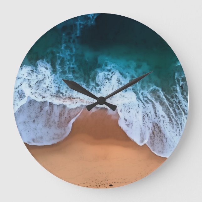 Ocean Vågar och Beach Clock Stor Klocka (Framsida)