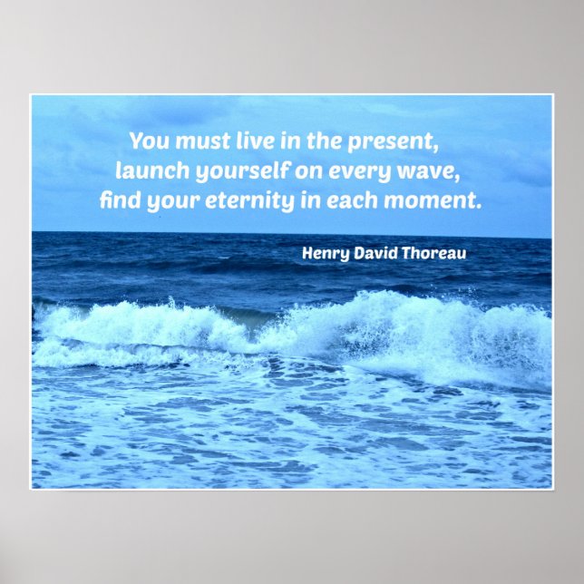 Ocean vågar och citat av H.D. Thoreau Poster (Framsidan)