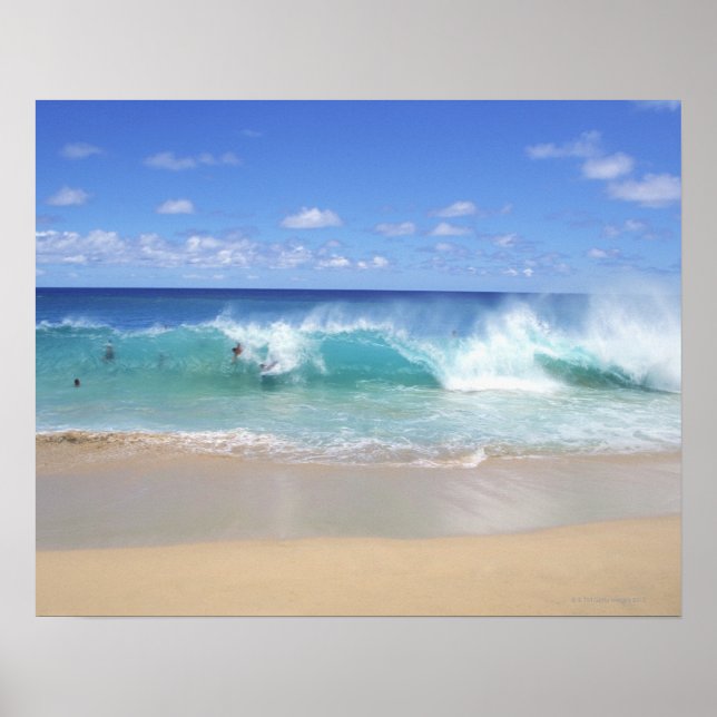 Ocean vågar på stranden, Sandy Beach Poster (Framsidan)