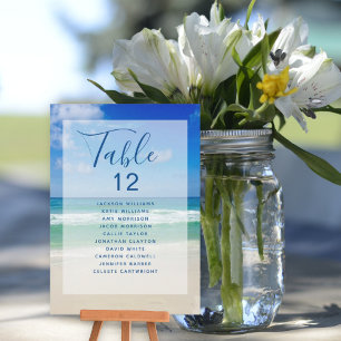 Ocean Vågar Photo Beach Wedding-Bordsnummer Card
