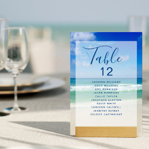 Ocean Vågar Photo Beach Wedding w Namn Bordsnummer