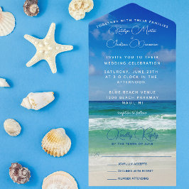 Ocean Vågar Photo Chic Tropical Beach Blue Bröllop
