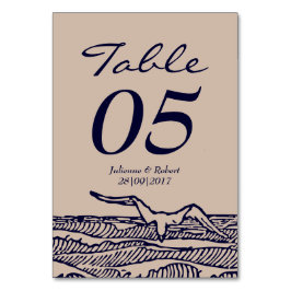 Ocean Vågar Rustic Beach Wedding Bord Card Bordsnummer