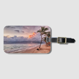 Ocean Vågar Sandy Beach Sunset Bagagebricka