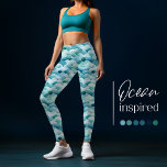Ocean Vågar Watercolor Turcos Mönster Leggings<br><div class="desc">Mönster har vattenfärgssköldpaddor (blåa aqua ocean/Sea vinkara leggins) för kvinnor! Ut!</div>