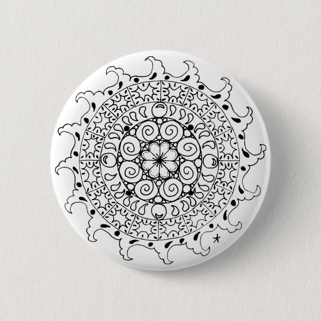 Ocean vågar zen mandala knapp (Framsida)