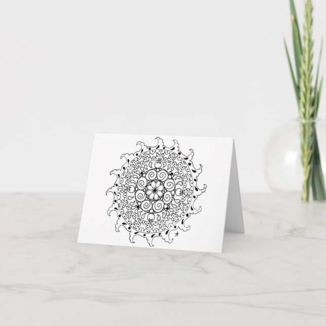 Ocean vågar zen mandala kort (Framsida)