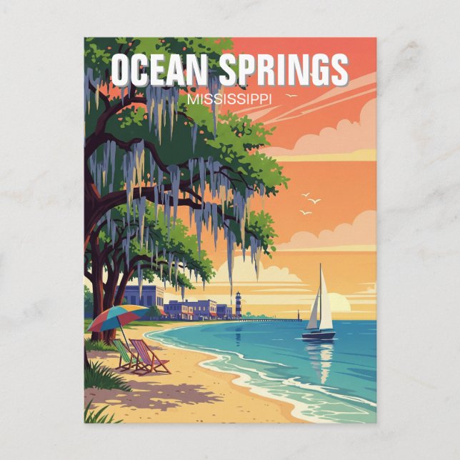 Ocean Vår Mississippi Travel Vykort (Framsida)