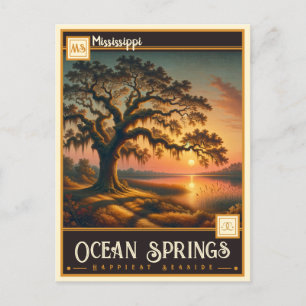 Ocean Vår, Mississippi VINTAGE Vykort