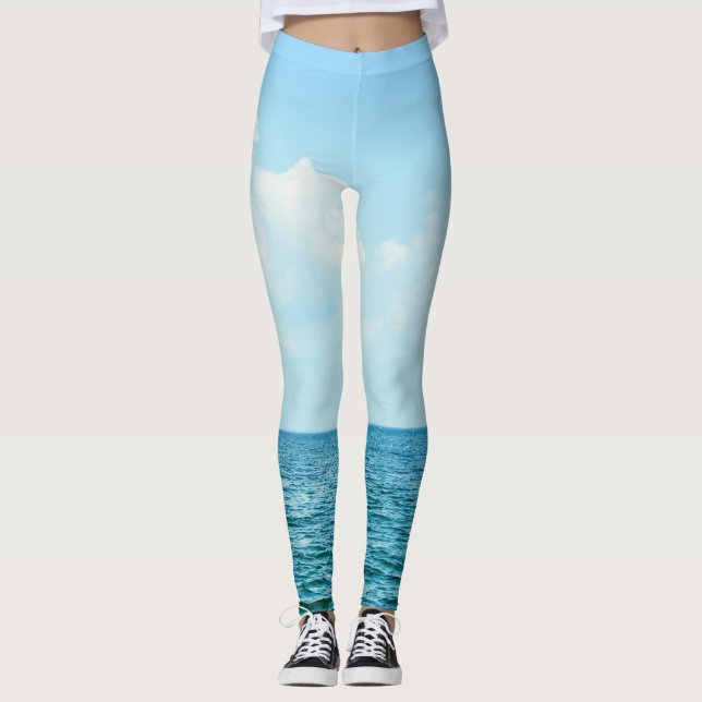 Ocean Vatten, Clear Blå himmel. Leggings (Framsida)