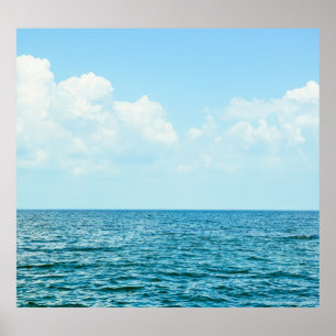 Ocean Vatten, Clear Blå himmel. Poster