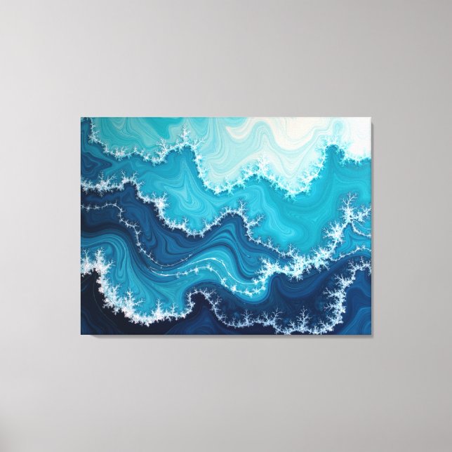 Ocean Veins – Djuphavsvätska 40"x32" Abstrakt Canvastryck (Framsida)