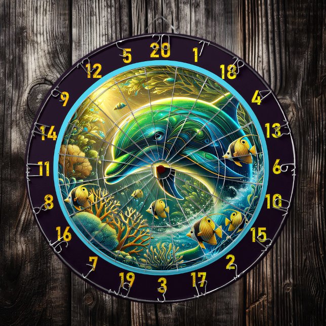 Ocean Vibes Dolphin Dartboard Charm Darttavla (Skapare uppladdad)
