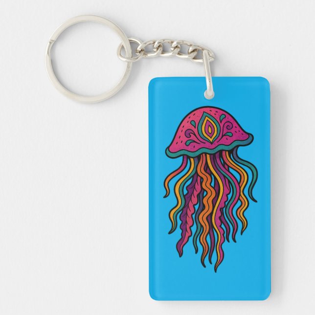 Ocean Vibes Jellyfish Keychain (Framsidan)