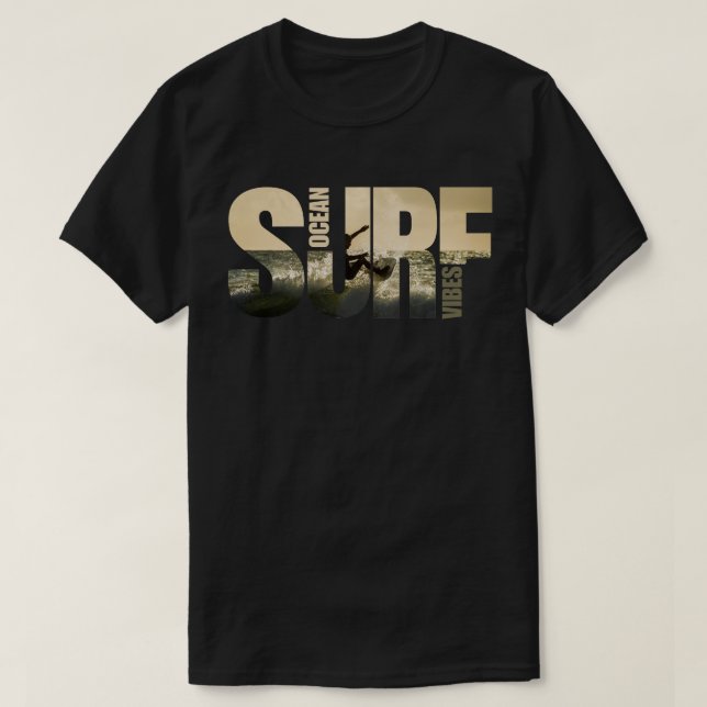 Ocean Vibes Surfa Älskare T Shirt (Design framsida)