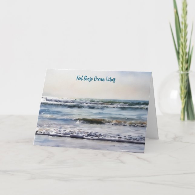 Ocean Vibes Thoughts of Peace Encouragement Card Kort (Framsida)