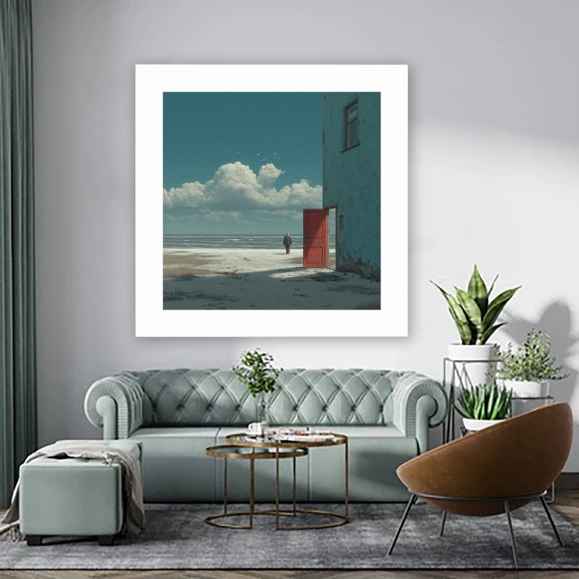 Ocean View - A Man Stands Staring at Ocean Poster (Skapare uppladdad)