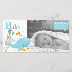 Ocean View Baby Photo Annoucement Meddelande