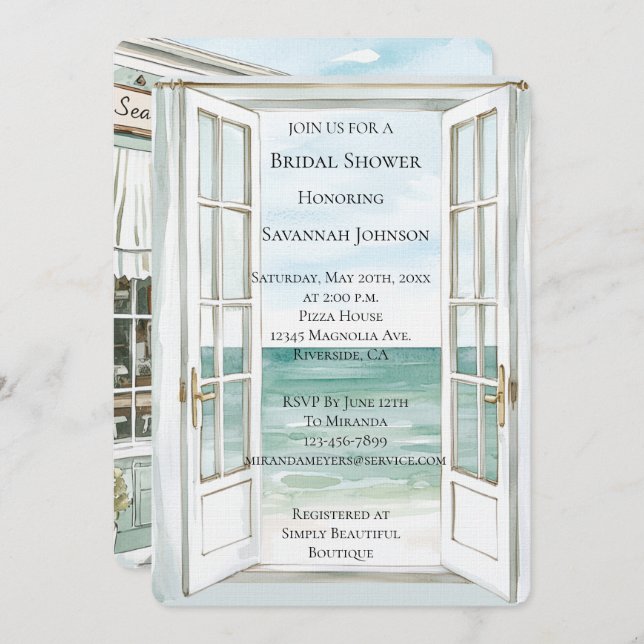 Ocean View Cafe Möhippa Inbjudningar (Fram/baksida)