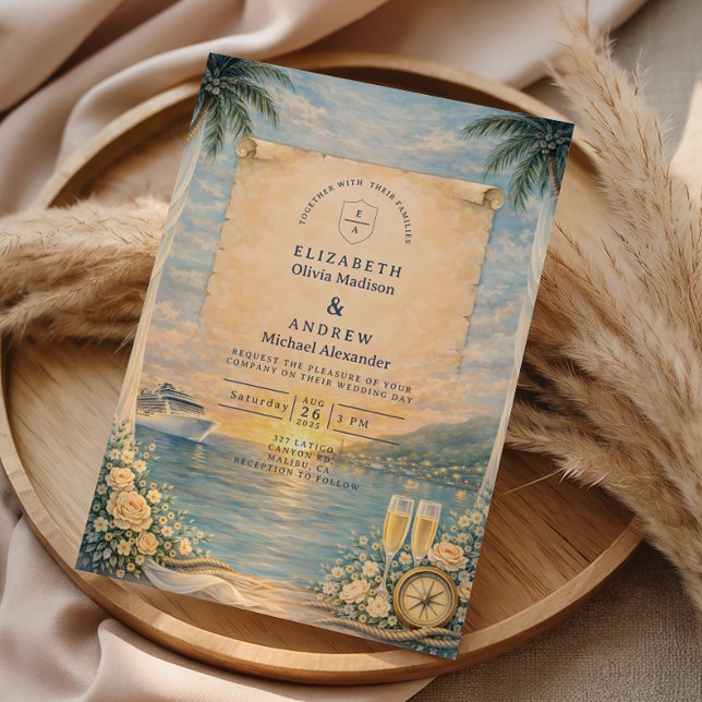 Ocean View Cruise Wedding Inbjudningar (Skapare uppladdad)