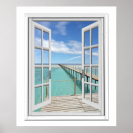 Ocean View Faux-fönster Poster