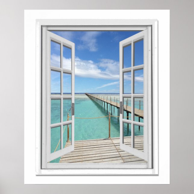 Ocean View Faux-fönster Poster (Framsidan)