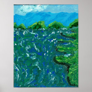 Ocean View Print, Värde Poster Papper (Semi-Glans)