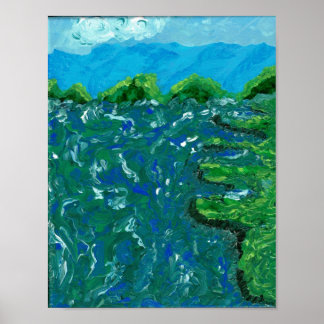Ocean View Print, Värde Poster Papper (Semi-Glans)