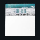 Ocean Vinkarare Personlig Anteckningsblock<br><div class="desc">Ocean Vågar Anteckningsblock. Beach. Namn.</div>