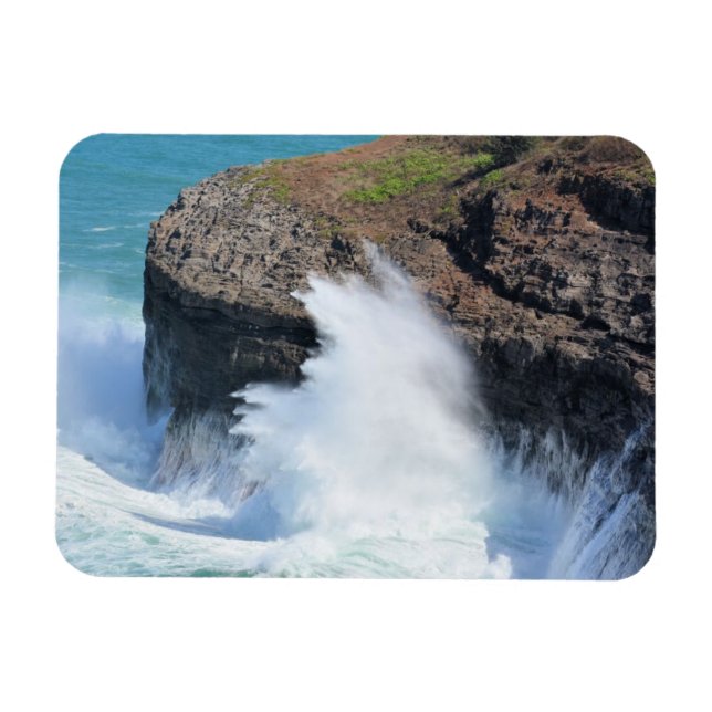 Ocean vinkarare vid Kilauea Kauai Magnet (Horisontell)