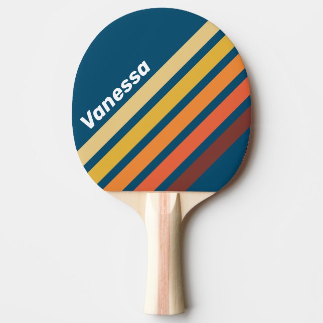 Ocean Vintage Vibe Vinklad randig med namn Pingisracket (Framsidan)